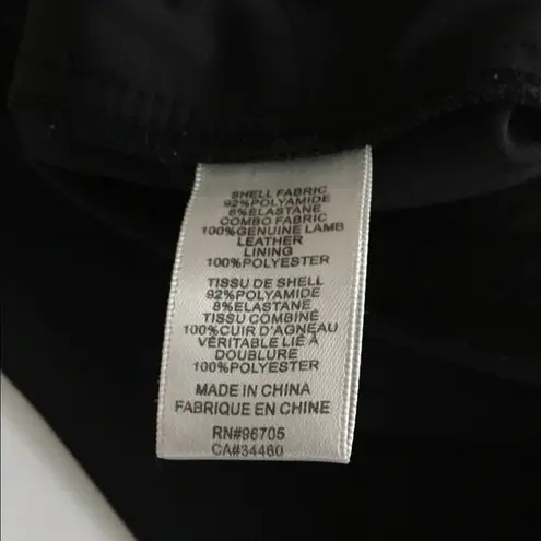 Rebecca Taylor Ava Tech Pant with Leather Black Womens Size 6 Skinny