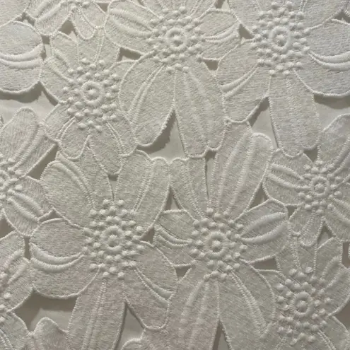 White Crochet Lace Overlay Short Shift Dress With Mid