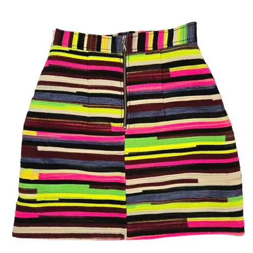 House of Holland Gina Mini Skirt Neon Funky Art US 4, UK 8, EU 36 NWOT RSP $430 Black