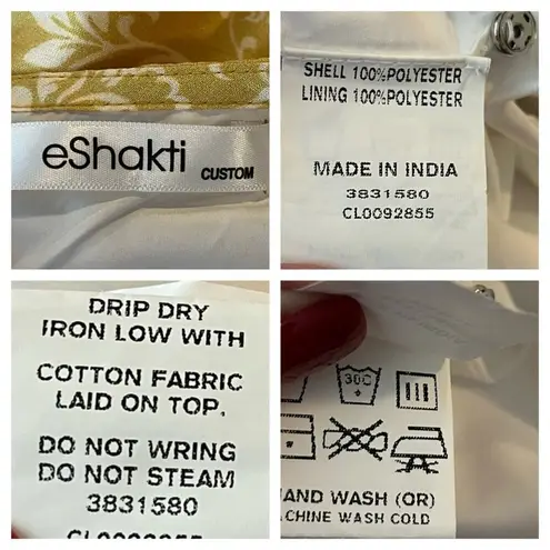 Eshakti Women’s Plus Dress Fit Flare Ruched Waist Yellow Floral Size 14/16