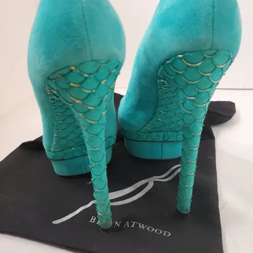 Brian Atwood  Turquoise Mermaid Platforms Pumps 8