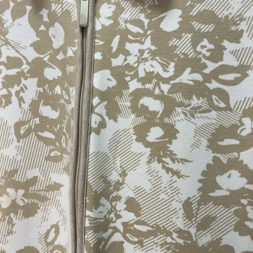 Laura Scott Zip Up Sweater Large tan cream