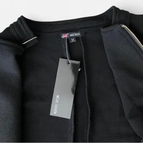 NWT Michael Vintage y2k Blazer Women’s M Black Long Sleeve Open Drape Front Size M