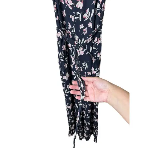 Billabong  Fluttering Heart Jumpsuit Size S Blue Pink Floral Print Pockets V-Neck