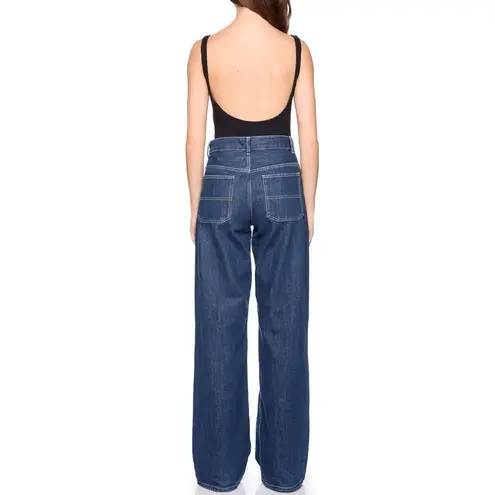 Rare Yvette Mandell Black High Cut Low Back Scoop Neck Bodysuit Size Small