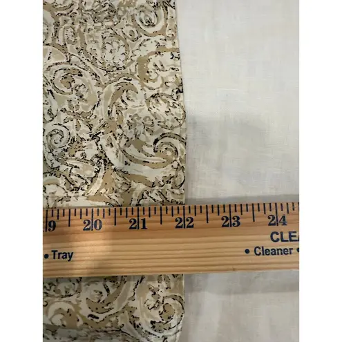 Tahari Pull On Pleated Mini A-Line Skirt 100% Silk Paisley Cream Women's Size 12