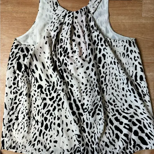 Everly  Black/White Animal Print Tank Top Blouse Womens S