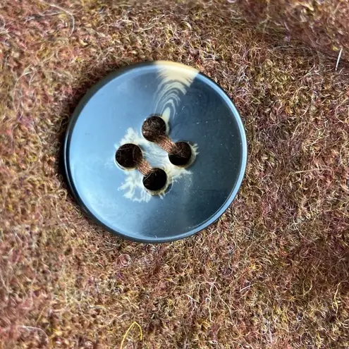 Pura Vida Brown Boiled Wool Sweater Wrap Front Diagonal Button Front Y2K Grunge Size L