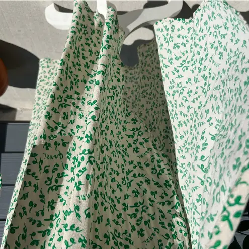 Ganni Green Printed Crepe Wrap Dress