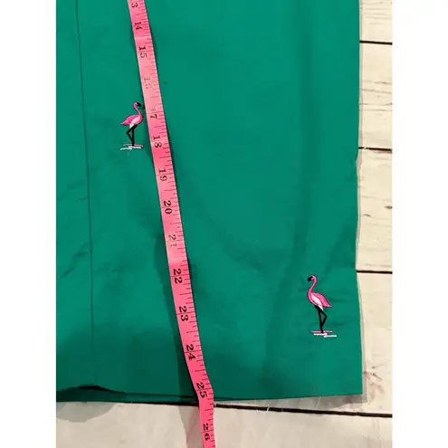 Requirements  Green Casual Novelty Cropped Capri Pant Pink Flamingo Size 14
