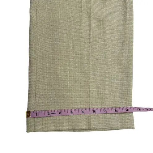 House of Harlow 1969 Textured Pleated Straight Leg Trouser Pants Sz 8 Sage Green