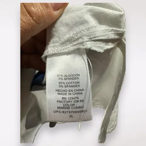 Reed Krakoff Dress Women's Size XL Dip Dye Sleeveless Shirt Dress Blue & White