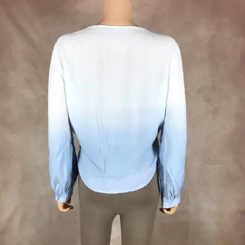 Ultra Pink Dip-Dye Wrap Front Long Sleeve Top NEW 1X