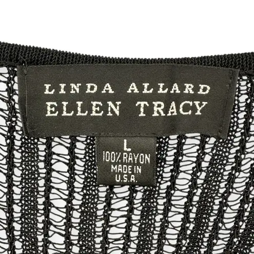 Ellen Tracy Linda Allard x | L | Sexy Black Open Knit Rayon Sheer Cami Tank Top
