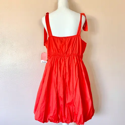 Arula Orange Red Tie Knot Bubble Dress.