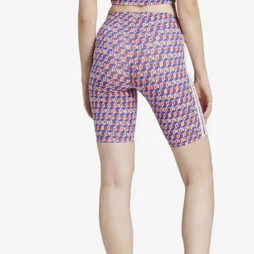 Farm Rio NWT Adidas Women's Printed 3-Stripes Bike Shorts