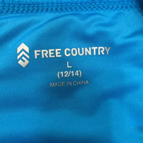 Free Country Athletic Gray and Turquoise Swim Skort with Shorts Size L 12/14