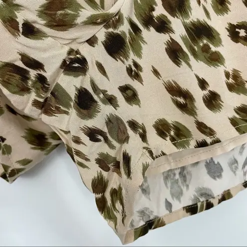 Heartloom New Leopard Animal Print Pull On Soft Shorts Miena Khaki