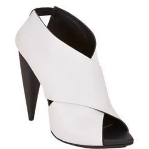 Proenza Schouler White Criss Cross Strap Black Platform Heels Sandals $895 37