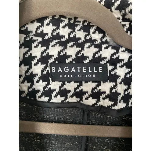 Bagatelle Collection Houndstooth Blazer Jacket Coat Double Breasted XL Classic Black