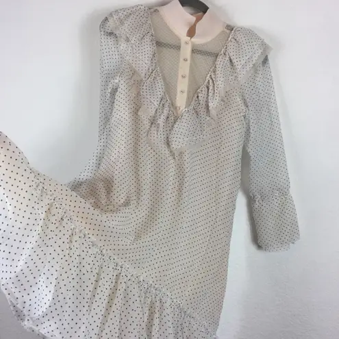 NWT We are HAH Polka Dot Lace Ruffle Swing Mini Dress Small Fairy Coquette Chic Black