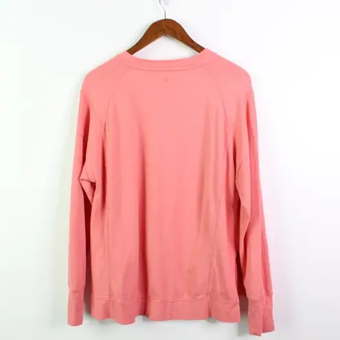 Sweaty Betty  Terri Knit Step Hem Crewneck Sweater Coral M