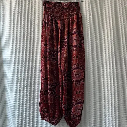 MISA Los Angeles boho multicolored harem pants NWOT lightweight summer vacation
