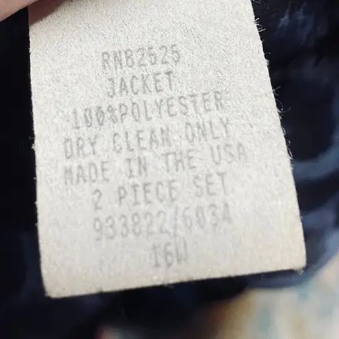 Vintage 90s Leopard Print Shirt Jacket Blazer Oversized Sheer Long Sleeve Blue Size 16W