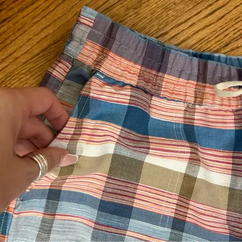 Caslon | Blue Nichole Plaid Stretch Multi Colored Shorts Size M