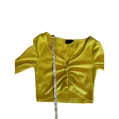 Out From Under  Bright Lime Green Cropped Long sleeve top M