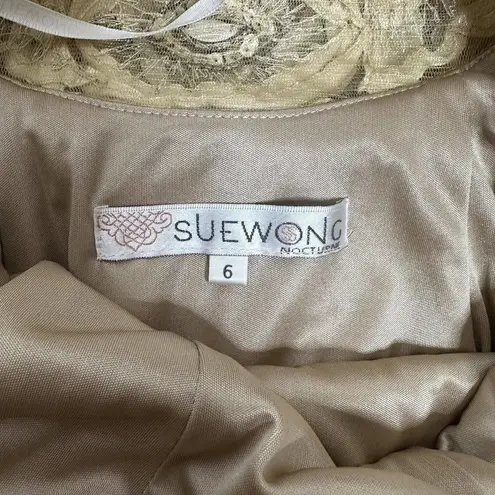 Sue Wong Vintage Nocturne Bodice Lace Cocktail Dress Women's Gold Size 6