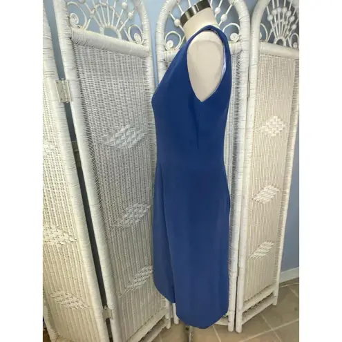 Kashka's of Milwaukee 100% Silk Crinkle Dress Periwinkle Blue Vintage M Size L