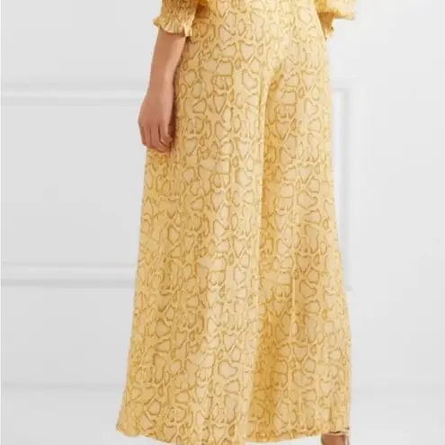 Faithfull the Brand buttery yellow wide leg high waisted pants, size 2 boho