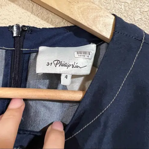 3.1 Phillip Lim Navy Blue Polka Dot Cross Strapped Dress