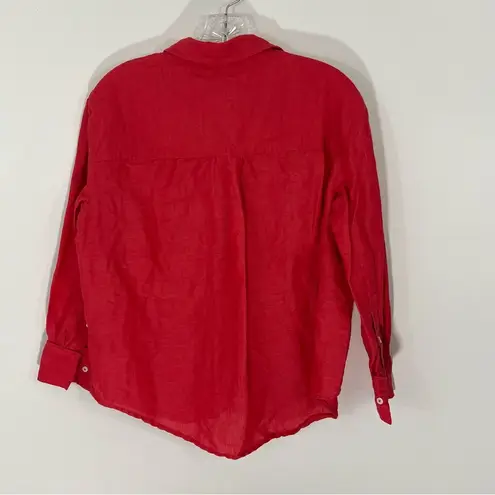 Anthropologie  Maeve Linen Buttondown Shirt Size Small Petite