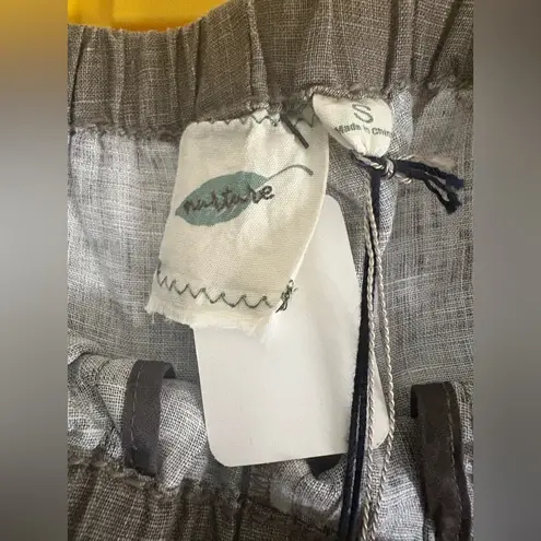 Nurture 100% Linen Wide Leg Pants Brown Elastic Waist Pull On Women’s S NWT