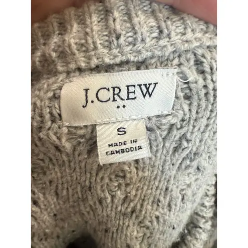 Women's J.Crew Light Grey Cable Knit Crew Neck Sweater S