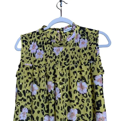 Southern Stitch Sz Small Multicolor Floral Animal Print Metallic Mock Neck Dress