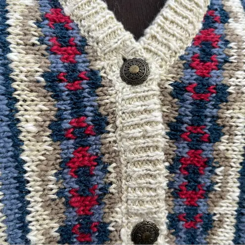 Vintage LizWear Ramie Cotton Argyle Button Front Sweater Vest Size M Nordic Red Size M