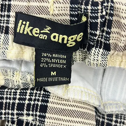 Like an angel Y2KGrunge Pleated Plaid Mini Skirt with Buckle Detail Cream Black Tartan Pattern
