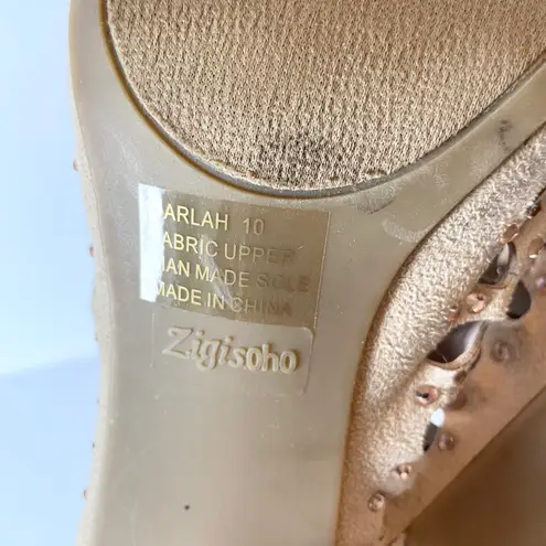 Zigi Soho Heels Booties Rhinestone Cutout Stiletto Party Shoes Size 10 Glamour