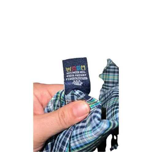 Roughstock Panhandle Button Up Shirt Womens Medium Blue Green Pattern