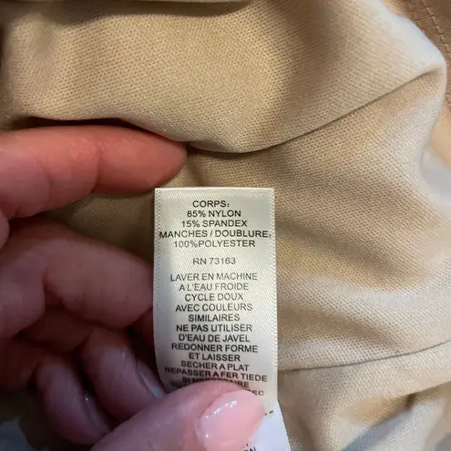 Cable & Gauge Tan Lace High Neck Sleeveless Blouse S