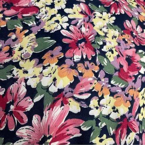 Vintage Floral Crop Top Blouse DIY Short Sleeves Playful Boxy Retro Round Neck Pink Size L