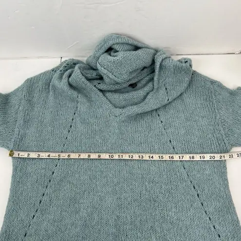 American Eagle  Sz L Sweater Hooded Jegging Fit Teal Wool Blend Pullover Women’s