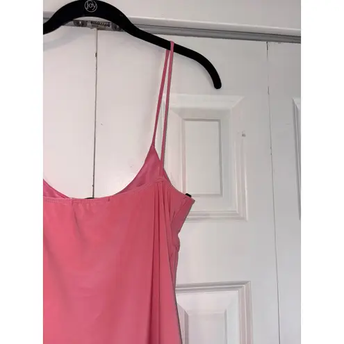 21 Saints Pink Bodycon Dress Ruched Mini Spaghetti Strap Party Medium