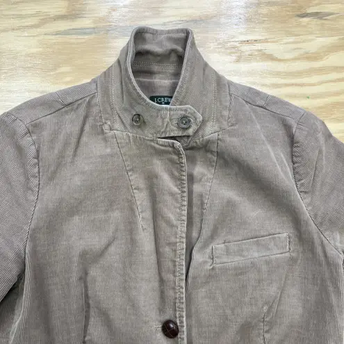 J Crew Corduroy Y2K Blazer Jacket Women's Small Beige Tan Preppy Stretch Boho