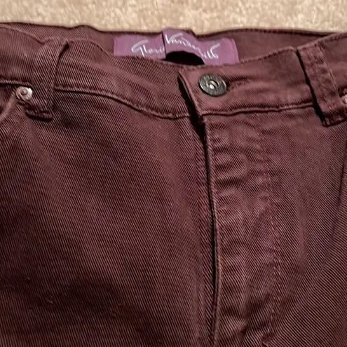 Gloria Vanderbilt brown jean capris Size 8