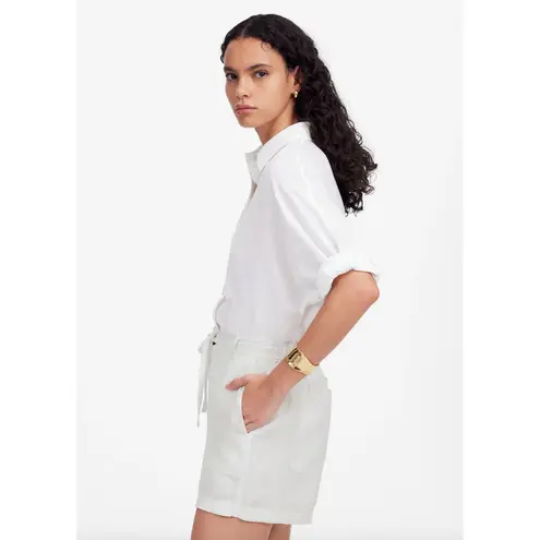 Madewell  Pull On Drawstring Shorts 100% Linen White Vacation Resort XXS NWT