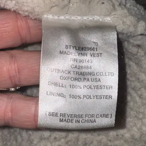 Outback Trading Company Black Beige Sherpa Lined Vest Women's 1X